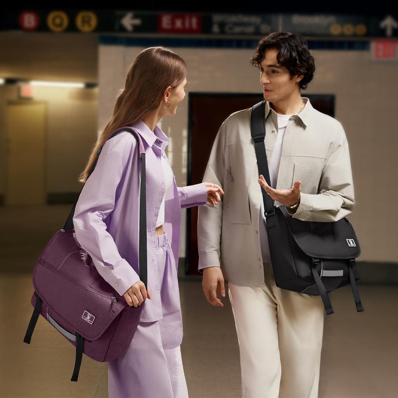 OIWAS Messenger Bag for Men, 14 Inch Laptop Crossbody Bags Women Casual Satchel Shoulder Bag College Travel Office Briefcase - Image 2